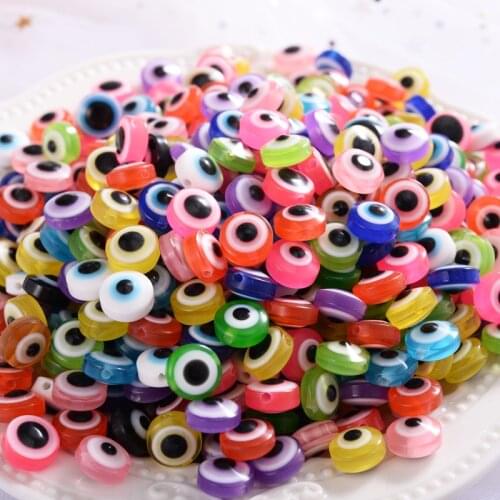 6x8mm 7x10mm Mixed Color Resin Beads Eye Flat Beads for Handmade Jewelry Making Diy Bracelet Necklace Accessories