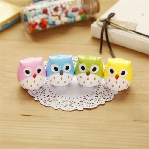 DL Creative childrens cartoon stationery pencil sharpener pencil knife sharpener double student cute Owl learning stationery