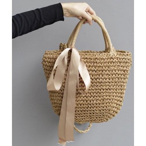 Designer sac à main bandoulière femme straw tote bag bolso verano woven bag basket schoudertassen shoulder bag handtassen dames