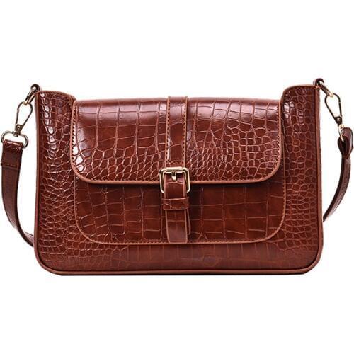 Belt Designer Pu Leather Crossbody Bags For Women 2019 Shoulder Messenger Bag Lady Stone Pattern Travel Handbags and Purse