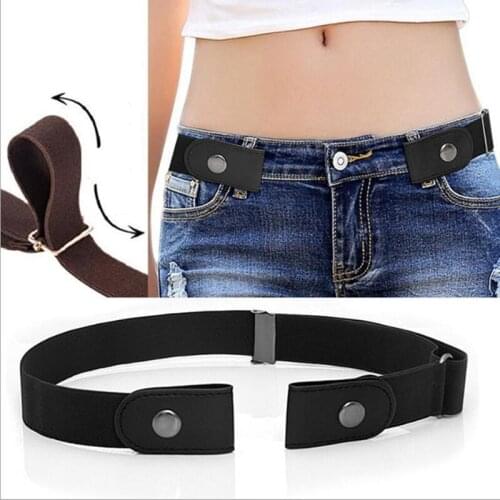Stretch Belt Buckle-Free For Jeans Pants No Buckle Elastic Waistband For Women Men Comfortable Waist Belt Invisible