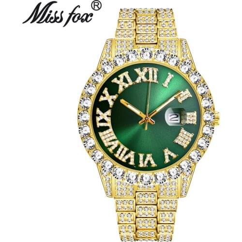 European and American Hot Style Mens Personality Hip-hop Feng Shui Ghost Roman Diamond Luxury Quartz Watch WA144