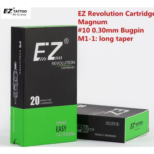 EZ Revolution Tattoo Needles Cartridge Magnum # 10 0.30 mm Long Taper 5.5mm Tattoo Kit Accessories Tatoo Supply 20 pcs /box