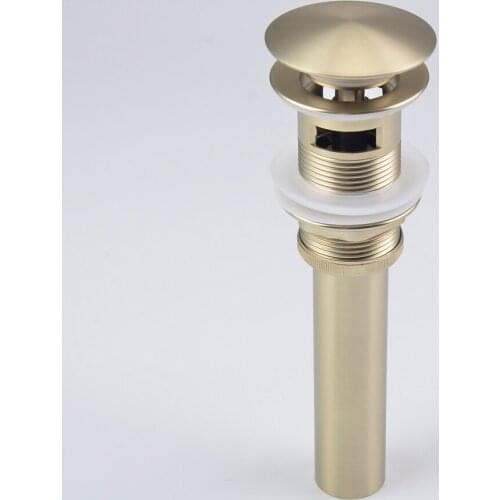 SHAMANDA Brass Bathroom Sink Drain,Drain Stopper with Overflow Lavatory Drain Assembly, Brushed Gold/Matte Black