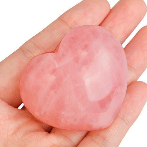 TUMBEELLUWA Healing Crystal Puff Heart Love Pocket Stone,Palm Stone,Worry Stone 1.5 inches