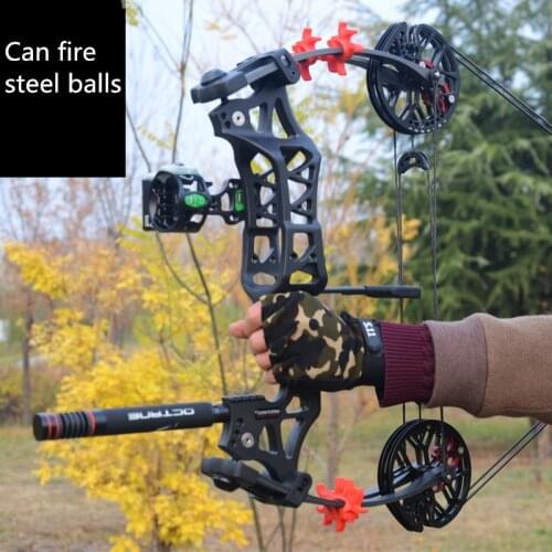 2019 new dual-use can launch steel ball compound bow shooting bow and arrow outdoor hunting triangle bow hunting big power bow