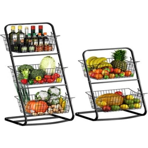 Multifunctional Iron Art Storage Rack Kitchen Seasoning Fruit Rack Double-layer Assembly Bathroom Cosmetic Storage Basket