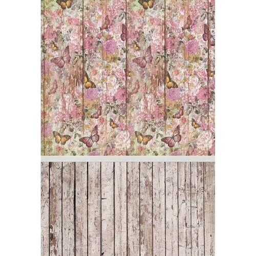 MEHOFOTO Vinyl Photography Background Flower Butterfly Wooden Floor Computed Printed Children Backdrops for Photo Studio CM-6732