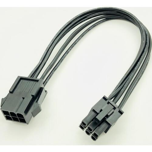 Modular Power Supply Cables 6 Pin to 6 PIN PCI Express Extension Cable Sleeved Cable PC Graphics Card Power Cable Connector 20cm