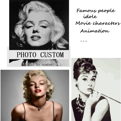 24/36 Color Personalised Paint By Numbers Photo Custom Picture Canvas Portrait Family Children DIY Photo Custom Gift