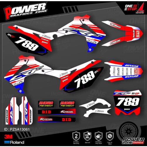 PowerZone Custom Team Graphics Backgrounds Decals 3M Stickers Kit For HONDA 2014-2017 CRF250R 2013-2016 CRF450R 061