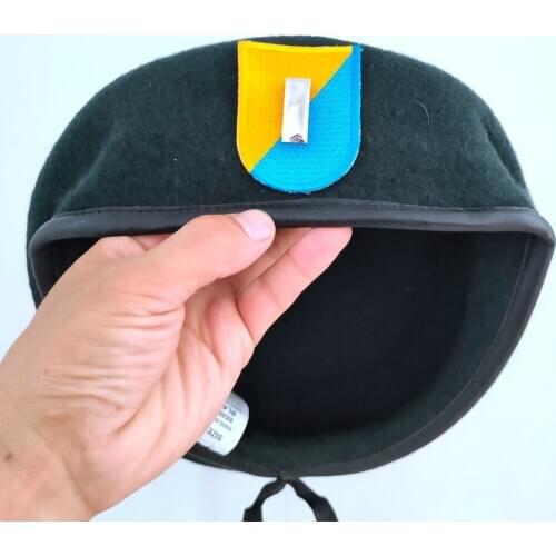 New US Army 8th Special Forces Group Wool Green Beret FIRST LIEUTENANT OFFICER RANK INSIGNIA Military Hat Cap 1963~1972