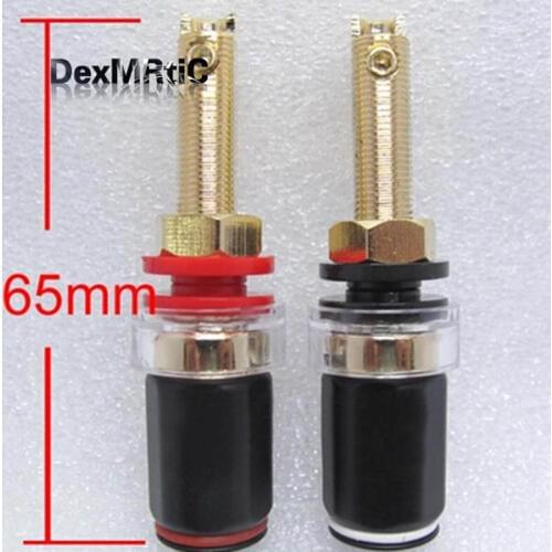 A pair Banana connector Gold-plated solder-free banana plug sockets copper terminals New