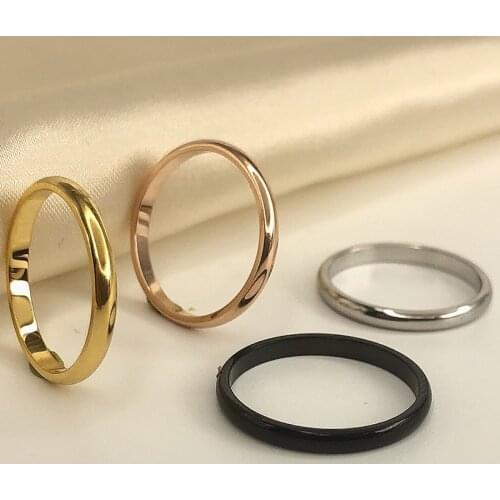 Simple titanium steel ring spherical ring female pair ring fine stainless steel couple ring ring tide ornament