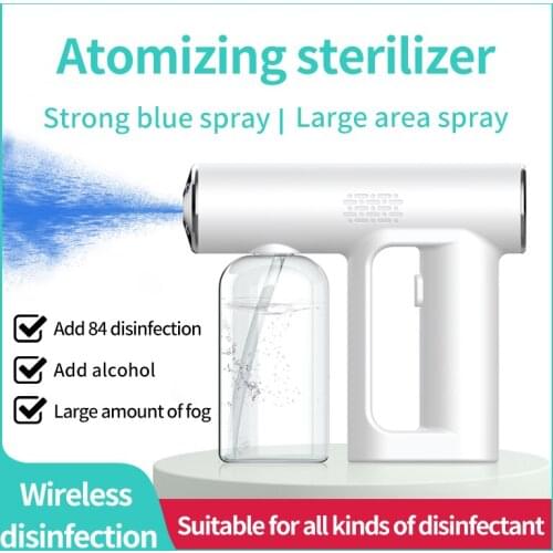 Rechargeable Blue Light Wireless Nano Steam Atomizer Fogger Disinfection Water Sprayer Machine Steam Spray Guns Insecticide