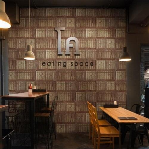 Retro metal bamboo woven industrial style wallpaper shop decoration restaurant bar barber shop clothing store wallpaper фотообои