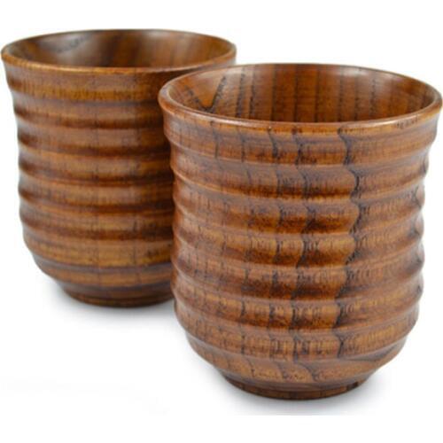 Retro / natural / wood / jujube wood / thread / wood cup jujube wooden anti-side tea cup cost-effective 7*7.5cm