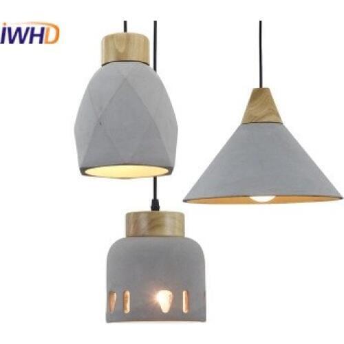 IWHD Modern LED Hanging Lights Fashion Cement Pendant Light Fashion Kitchen Hanglamp Home Lighting Fixtures Luminaire Suependu