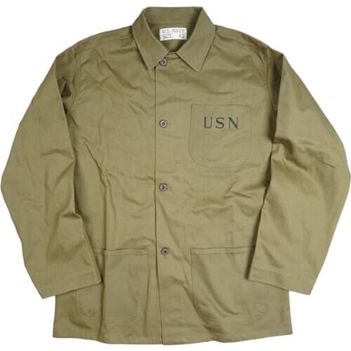 WWII WW2 US Navy USN jacket Trench Coat Retro Cotton Satin Uniforms