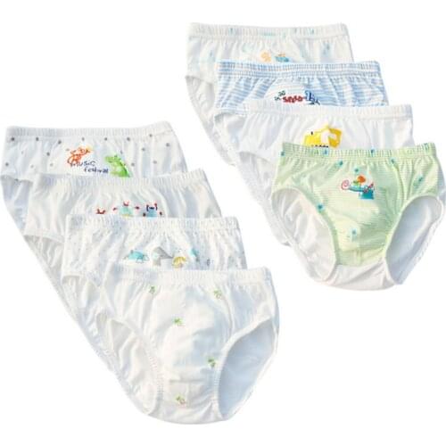 4pcs Girls Cartoon Briefs Modal Underwear Printing Panties Kids Soft Cute Floral Cotton Boxers