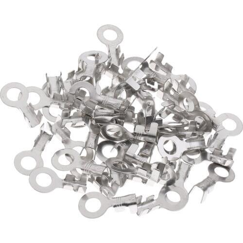 High Quality 50Pcs Inner Dia 6mm Ring Terminals Circular Splic