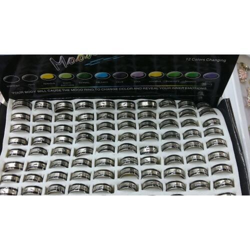 High quality fashion silver-plated pattern 1cm mood rings change color ring mix size