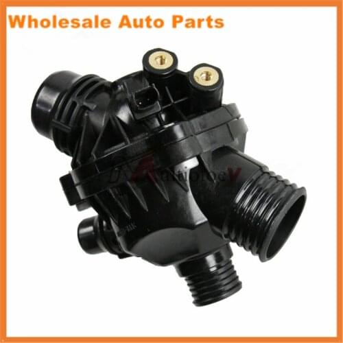 1X Car Engine Coolant Water Outlet Thermostat with Housing Fit for BMW E90 330 E60 OEM 11537549476 11537536655 11537544788