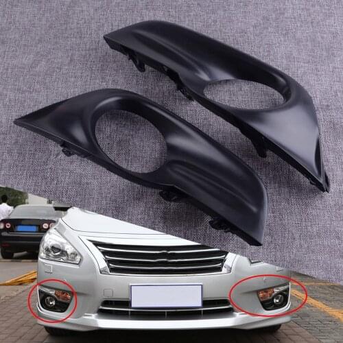 1Pair Black Front Bumper Fog Light Bezel Cover Frame 622573TS0B 622563TS0B Fit for Nissan Altima Sedan 2013 2014 2015