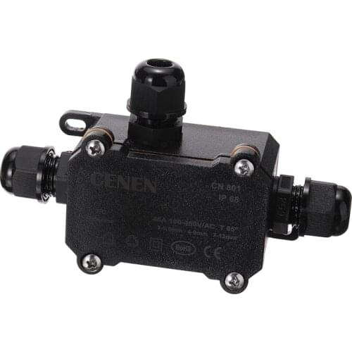 1pc Black Electrical Cable Wire Connector Junction Box Case For Low/high Voltage Garden Lighting Accessories