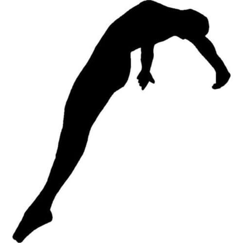 14.2*12.7CM Cute Girl Diver Diving Motorcycle Stickers Decals Black/Silver C7-0014