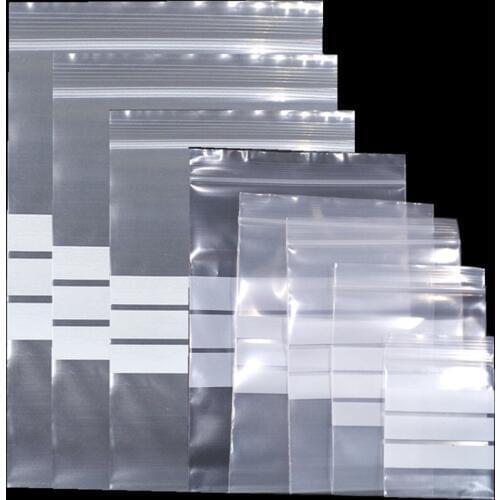 1500pcs Zip Lock Resealable Bags DHL Plastic Clear Moisture Proof Packaging Pouch Dried Fruits Sample Zipper Bag with White Part