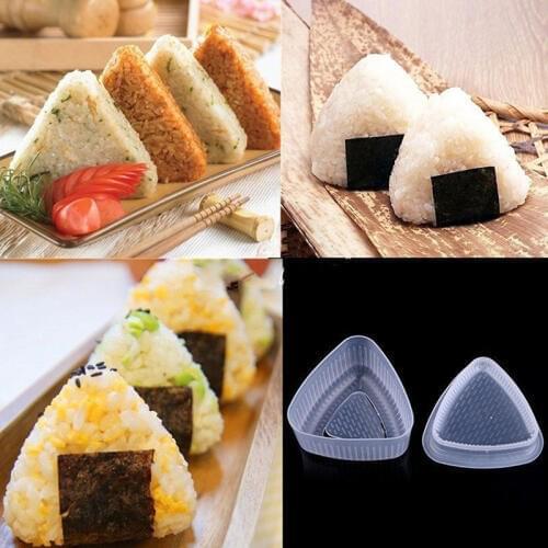 2pcs/set Triangle Form Mold Sushi Maker Practical shape trim Onigiri Rice Ball Bento Press Maker Mold