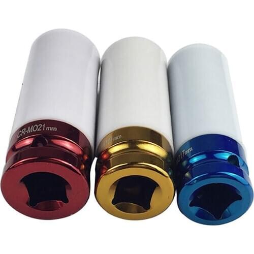 3Pcs/Set 1/2 Inch 17mm 19mm 21mm Car Wheel Tire Spanner Metal Nut Socket Driver Set Tool