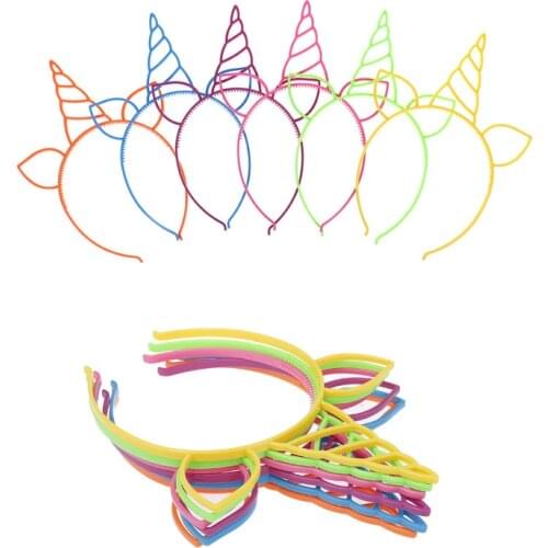 6pcs Lovely Plastic Antler Hair Hoop Girls Unicorn Hairbands Princess Hair Band Headband Kids Party Hair Accessories