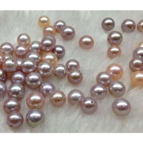 AAA 4 PCS GORGEOUS 8MM ROUND HALF DRILLED CULTURED FRESHWATER PEARL
