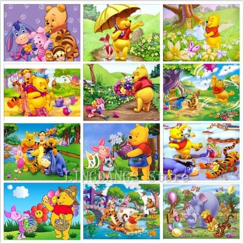 Disney 5D DIY Diamond Painting Cartoon Animal Winnie The Pooh Bambi Dumbo Diamond Embroidery Mosaic Cross Stitch Home Decor Gift