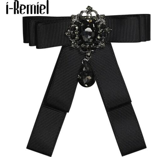 Ribbon Bow Brooch High-grade Brooches Broche Pin Bowknot Bowtie Corsage Black Ties for Men Crafts Bouquet Wedding Accessories