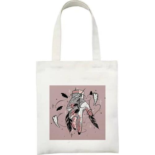Abstract Print Canvas Tote Bag Lady Handbag Harajuku Leicure And Environmental Protection Shoulder Bags Large Capacity Bag