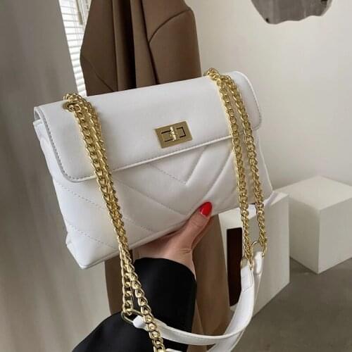 Embroidery Thread Small PU Leather Crossbody Bags for Women 2021 Trend Hand Bag Womens Branded Trending Shoulder Handbags