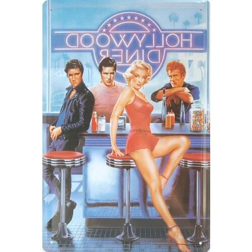 Metal Logo DOOWYLLOH DINEB Retro Restaurant Bar Art Poster Wall Decoration Retro Vintage Metal Plate Can Be Customized