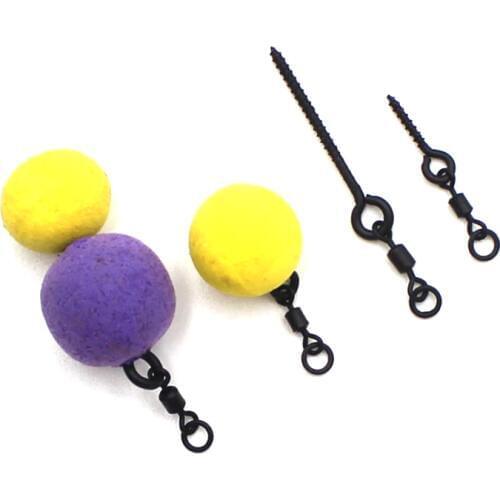 10pcs Carp Fishing Micro Hook Ring Swivel Screw Accessories For Carp Fishing Rolling Swivel with Ring for D-Rig Chod Rig Tackle