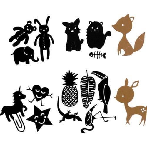 Cute Gecko Fox Cat Deer Horse Leaf Metal Cutting Dies Stencils For DIY Scrapbooking Decoration Embossing Card Craft Die Cut New