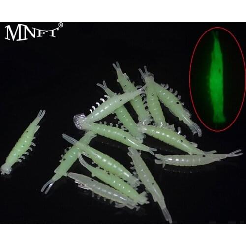 MNFT 300PCS/lot Artificial Fake Lure Luminous Shrimp Bait for Carp Fishing Soft Fishing Lure Fishing Tackle Accerssories