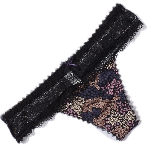 Fashion small flower sexy thong womens t young girl lace panties