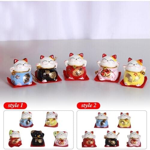 Fashion Black/White Maneki Neko Welcoming Fortune Cat Lucky For Home Car Hotel Restaurant Decor Craft