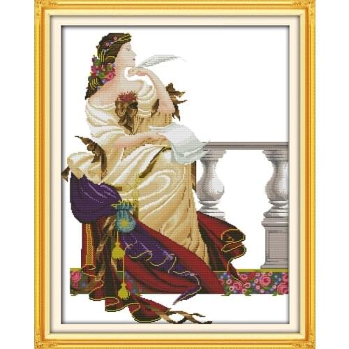 Writing endless yearning cross stitch kit people 18ct 14ct 11ct count print canvas stitches embroidery DIY handmade needlework