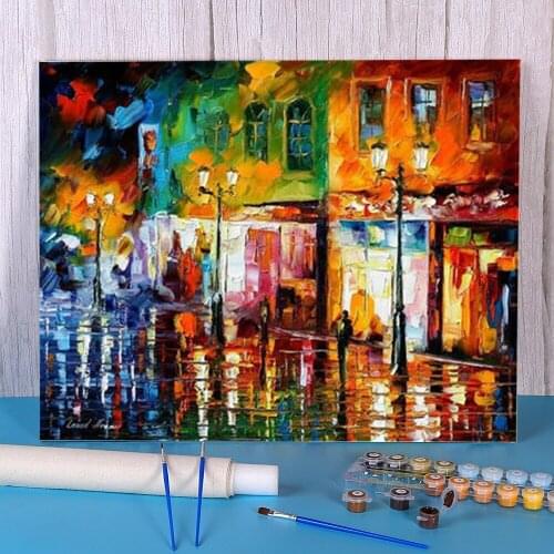 City Night DIY Paint By Numbers Kit Oil Paints 50*70 Picture By Numbers Photo Loft Wall Picture For Adults Handiwork Wholesale