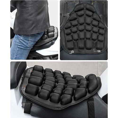 Inflatable Air Pad Cool Seat Cover Universal Motorcycle Air Seat Cushion Decompression Saddles Pressure Relief Ride Seat Cushion