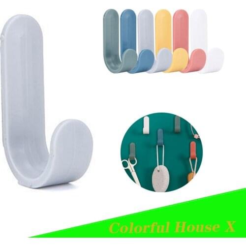 Hanging Shelf Hooks For Curtainskitchen Utensils Goods For Kitchen And Household Wall Hook Strong Adhesion And Waterproof Yellow