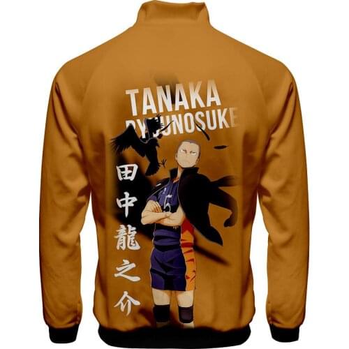 New Season Haikyu!! Anime 3D Stand Collar Sweatshirt Cool Bomber Jacket Men Japanese Streetwear Jacket Slim Turtleneck